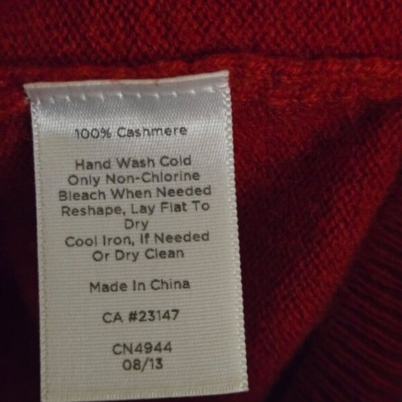 Talbots Red 100% Cashmere Crewneck Sweater Quiet Luxury Size Mp - Picture 5 of 5